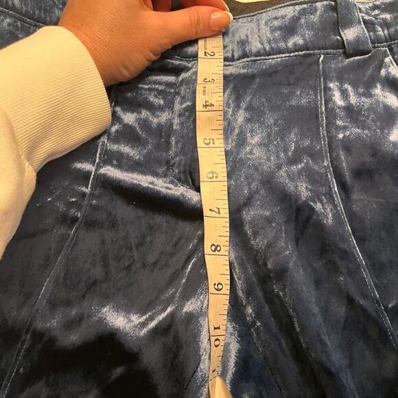 A.L.C Blue Ashbury Crushed Velvet Pants size 10 - Picture 10 of 11